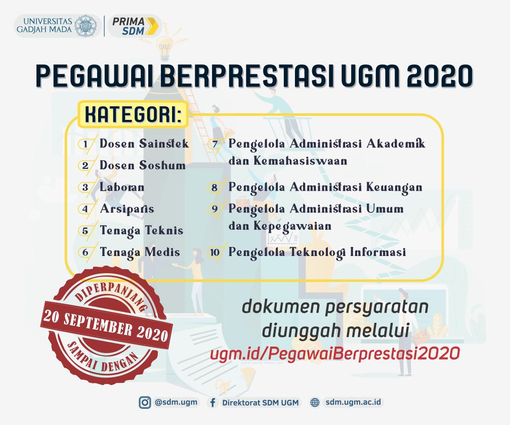 Perpanjangan Periode Pendaftaran Pegawai Berprestasi Ugm 2020 